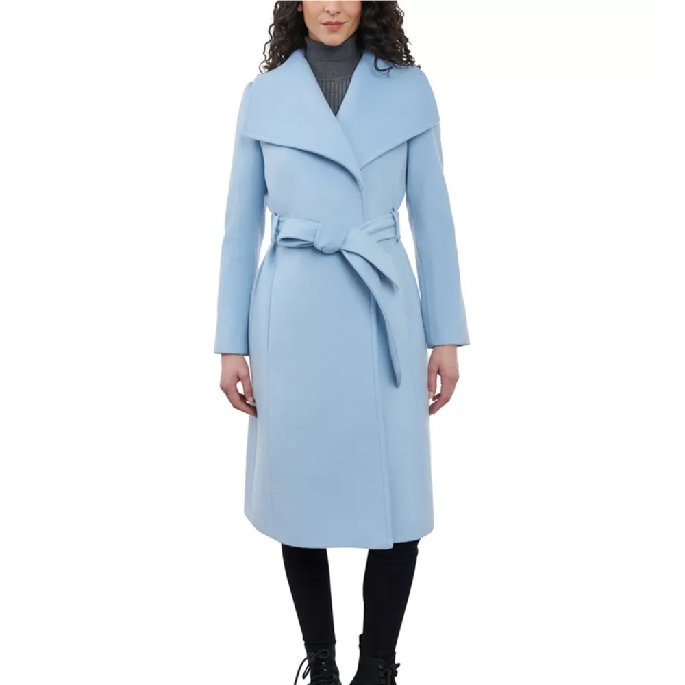 Anne Klein Women's Cashmere Blend Belted Wrap Coat - Picture 2 of 7